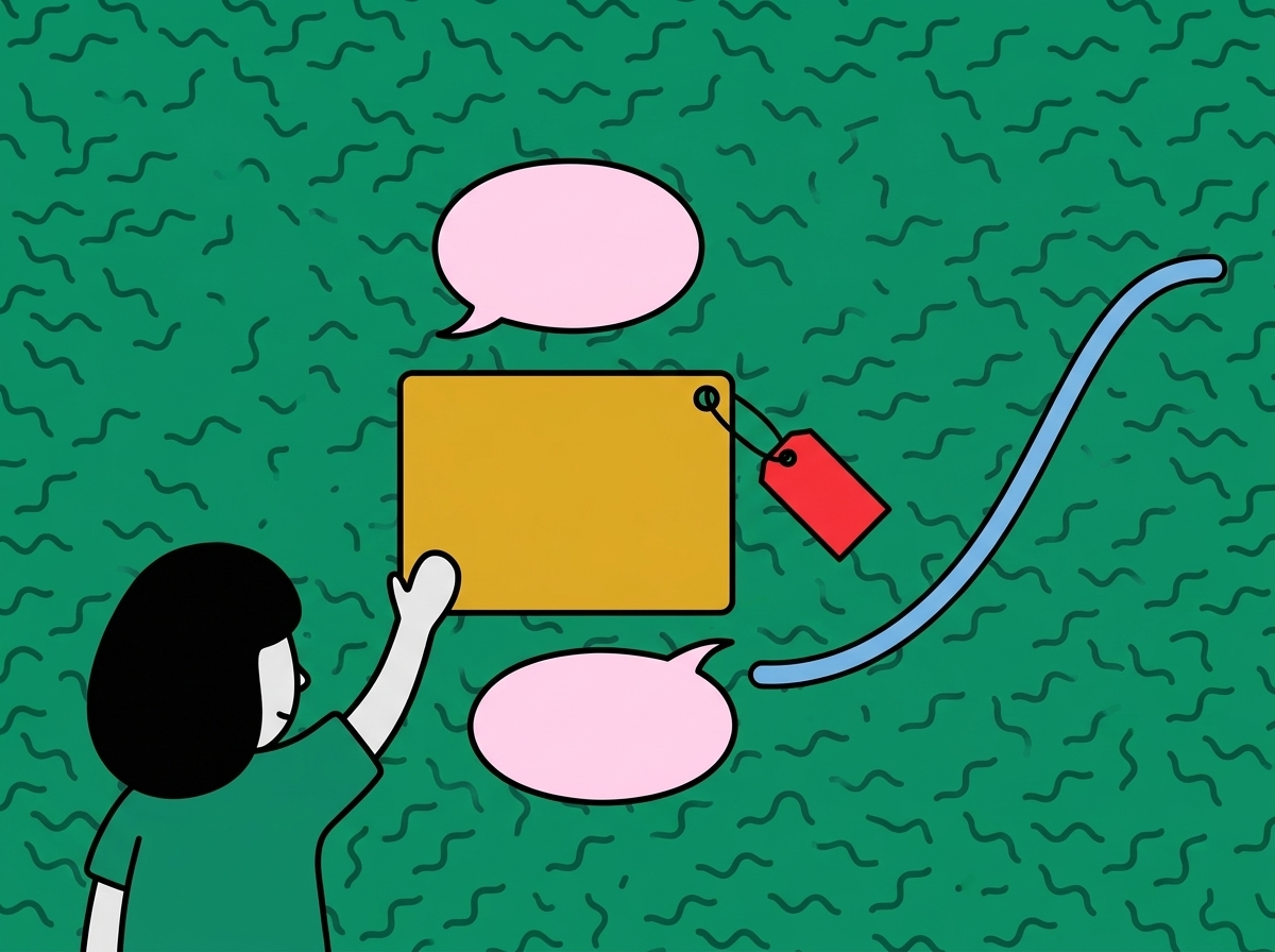 Une annonce placée dans la conversation, avec son suivi de conversion